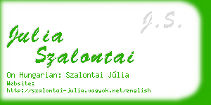 julia szalontai business card