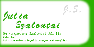 julia szalontai business card